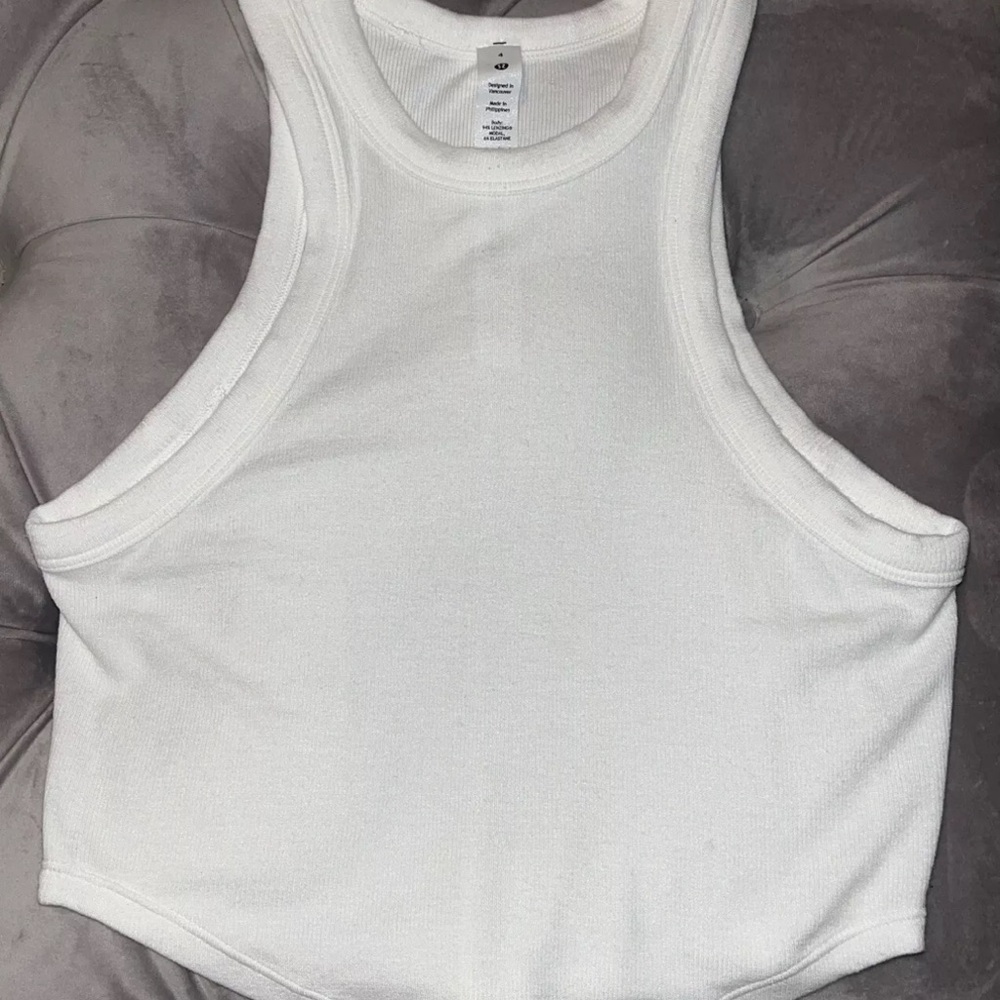 Lululemon Hold Tight Cropped Tank Top White - Size 4